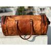 Large Leather Goat Carry Duffel Weekend Luggage Travel Overnight Bag