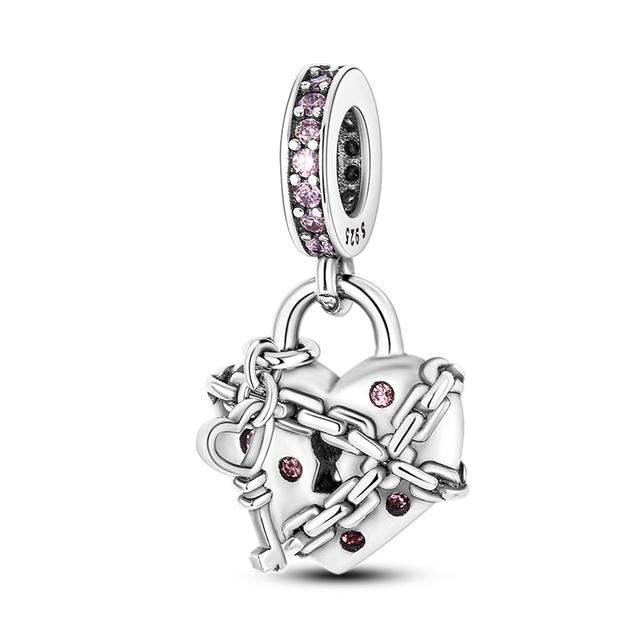 Подвески Plata Charms Of Ley 925 Elephant Katty Car Coffee, подвески, подходят для оригинального браслета Diy