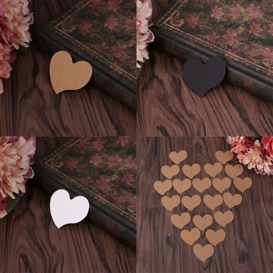DIY Wave Edge Love Heart Gift Paper Label Price Hang Tags Wedding Party Cards