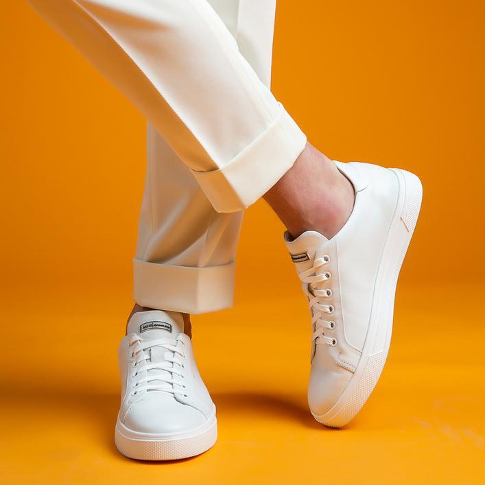 Кеды кожаные, Davis 12056-9, белые, мужские, кеды