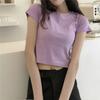 European & American Women's Short-Sleeve High-Waist Crop Top - 2021 Summer Collection
