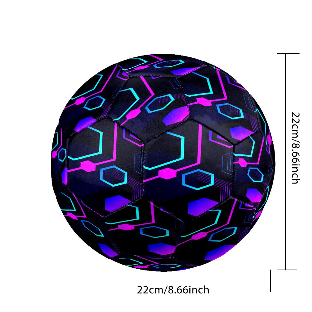 1PC Neon Hexagon Patterns Size 5 Soccer Balls, Anti-Slip, Outdoor Sport, a Unique Gift, Birthdays, Christmas gifts Valentine'S Day gifts A73