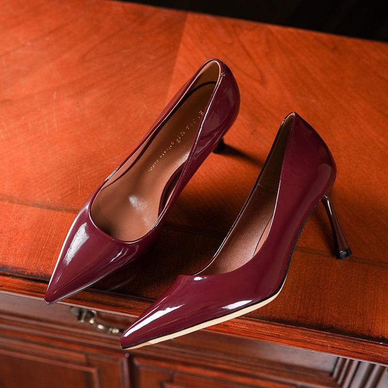 Soft Sheepskin Temperament Pointed High Heels Women's Thin Heels Commuter Professional Work Shoes Naked Pink Not Tired Feet