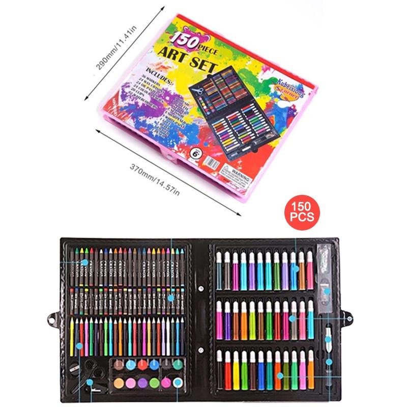 150/180 Pcs Drawing Art Set Painting Pen Colour Pencils with Wooden Case Wooden Art Painting Exclusive Set