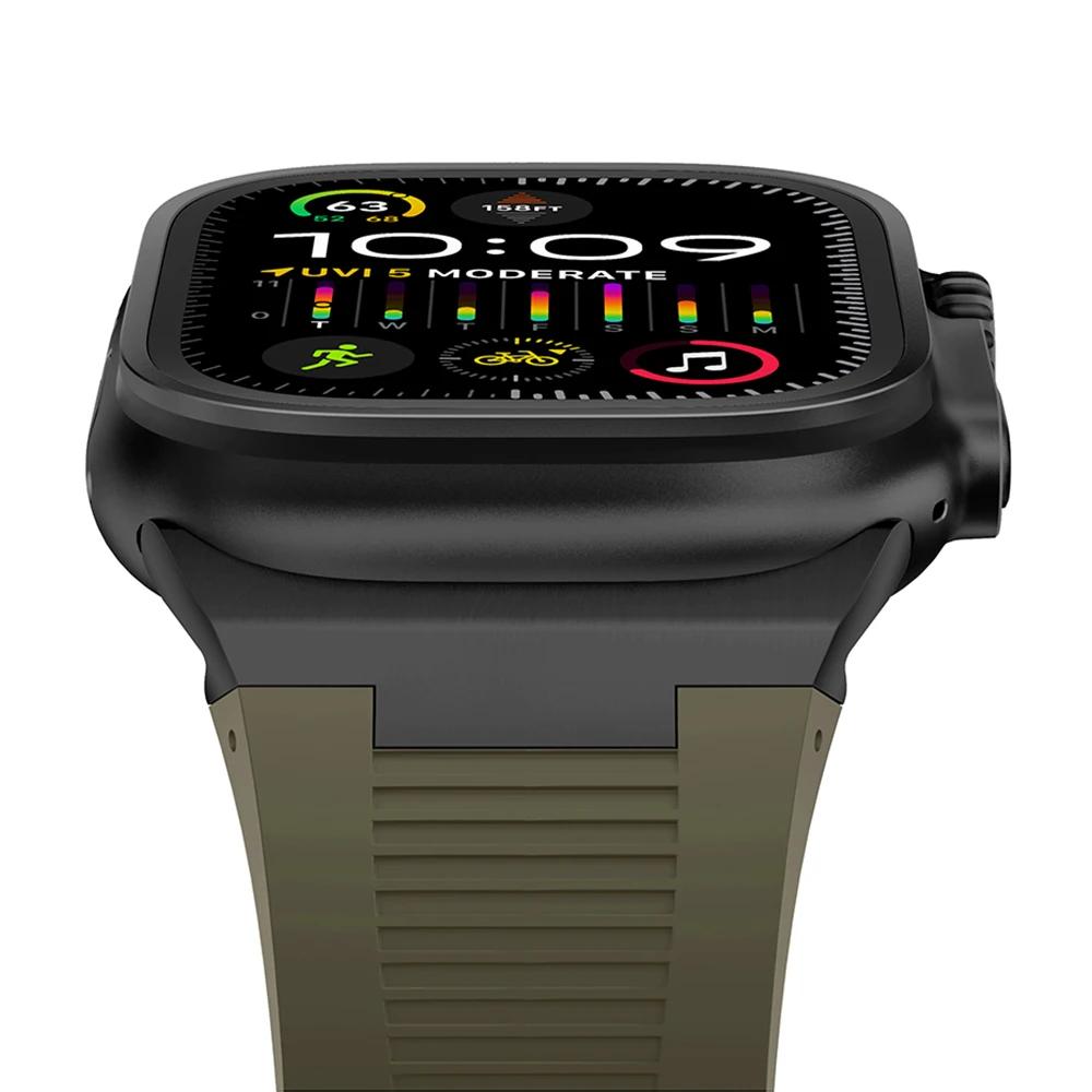 Мягкий силиконовый ремешок для Apple Watch Ultra 3 2 49 мм 46 мм 45 мм 44 мм Резиновый браслет для IWatch Серии 11 10 9 8 7 6 5 SE 3 2 Браслет