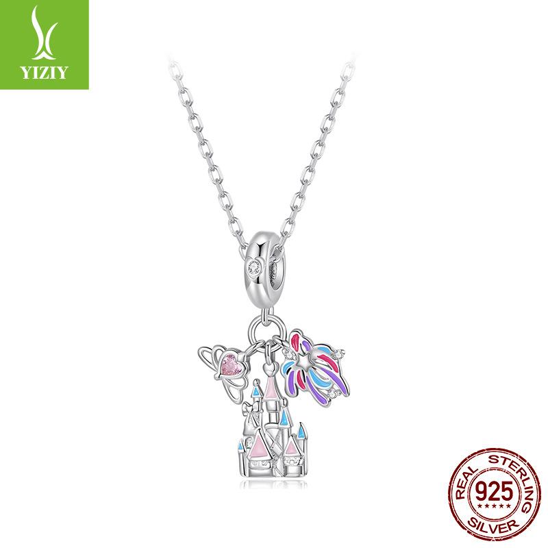 Gorgeous Fireworks Castle Diy Pendant Accessories, Dream Romance S925 Sterling Silver Bracelet Beaded