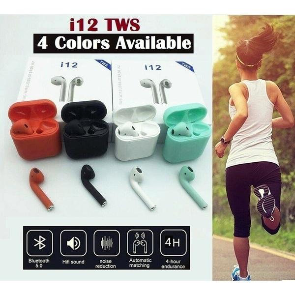 I12 TWS Wireless Bluetooth 5.0 Smart Touch Earbuds Стерео спортивные наушники с зарядным устройством