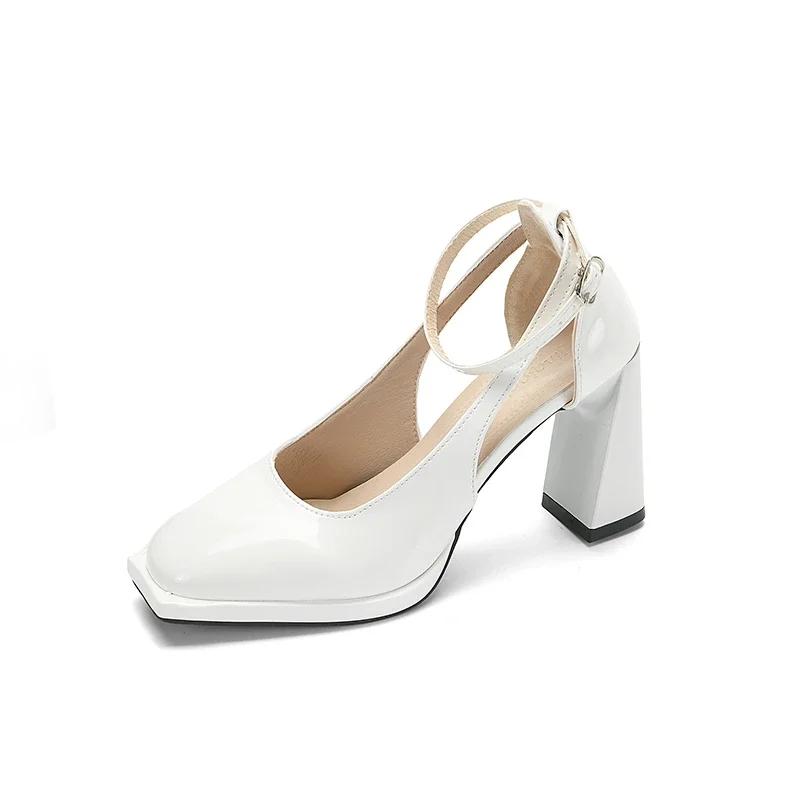 2024 Классические туфли Мэри Джейн Женские туфли Сексуальные туфли на высоком каблуке Квадратный носок Высокие каблуки Женские босоножки Вечерние свадебные туфли Zapatos