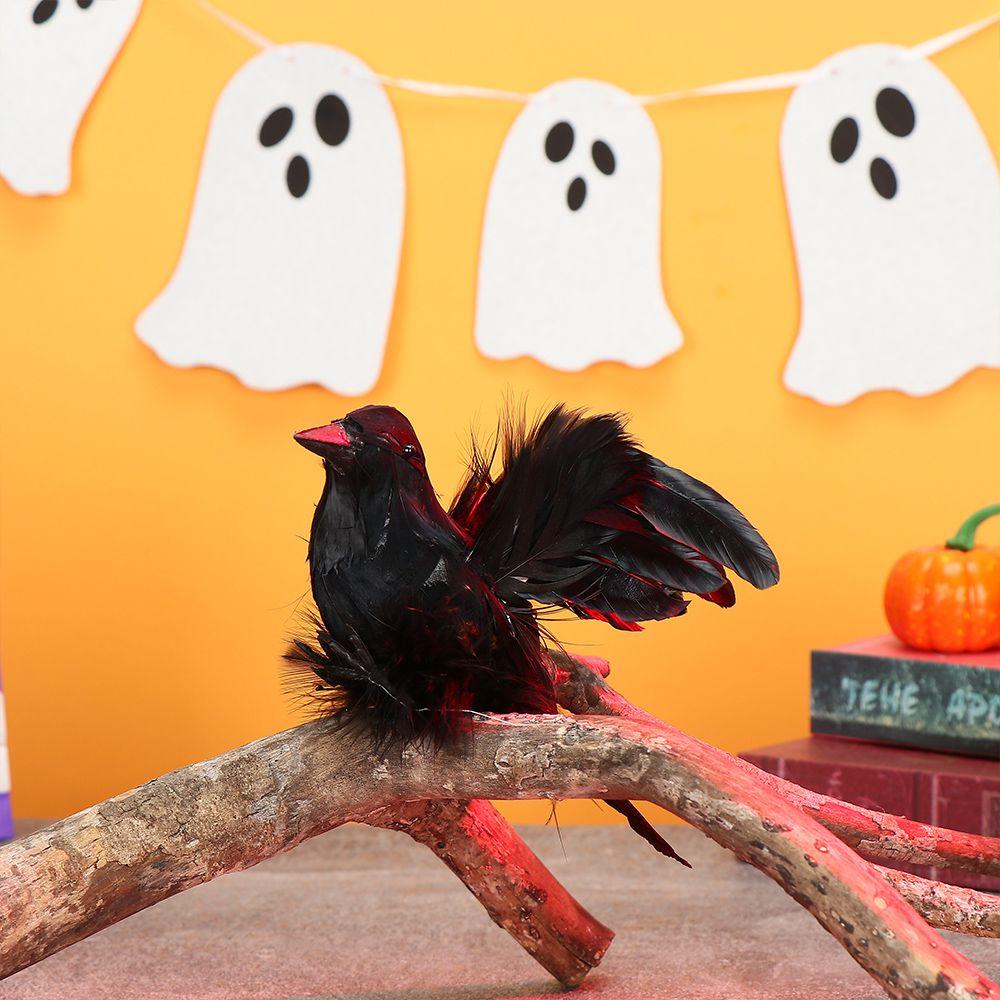 Товары Ручной работы Модель Пернатый Ворон Украшение на Хэллоуин Искусственные вороны Реалистичная Черная Птица