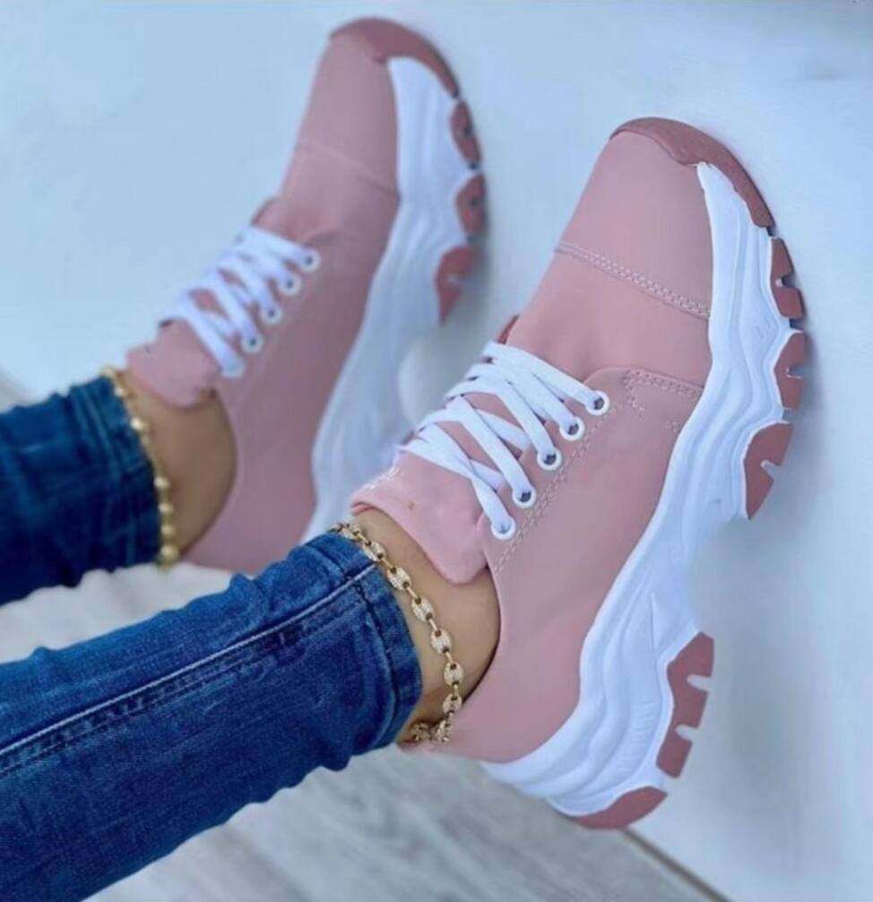 Fashion 2024 Sneakers Women's Shoes New Canvas Shoes Casual Women's Sneakers Lace-up Vintage Shoes Women Platform Zapatillas Mujer