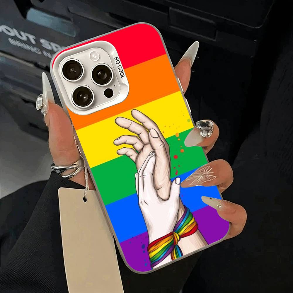 Lesbian LGBT Rainbow Pride Phone Case For IPhone 17 Air 16 15 14 13 12 11 Pro Max White Sliver Hard Cover
