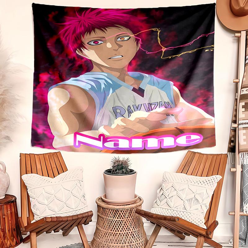 Personalized Kuroko's Basketball Background Tapestry,Custom Name Birthday Party,Multifunctional Wall Decoration for Home Decor,Various Occasions
