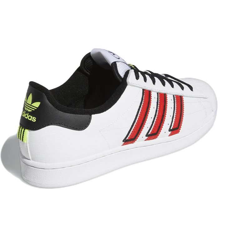 adidas Кроссовки унисекс Superstar White Vivid Red Cloud-White Solar-Yellow GX6026