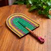 Handmade Straw Weaving Fan Natural Sea Grass Raffia Fan with Long
