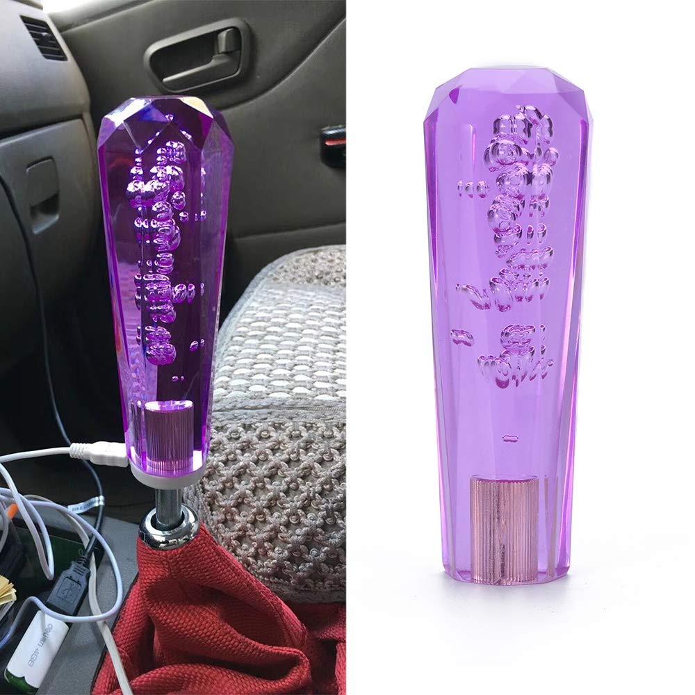 HANSWD Универсальный хрустальный набалдашник рычага переключения передач, пена в комплекте, восьмиугольный, пузырьковый, для автомобилей с АКПП/МКПП