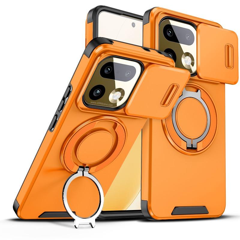 Для Realme 16 Pro+ Ударопрочный Гибридный Магнитный Стенд Чехол для Телефона для Realme 16pro Plus Защитная Крышка-Броня с Выдвижной Крышкой для Камеры