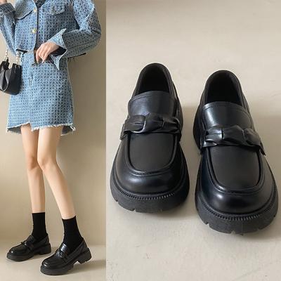 Лоферы женские весенние новые женские британские туфли в студенческом стиле кожаные туфли женские туфли с одной педалью