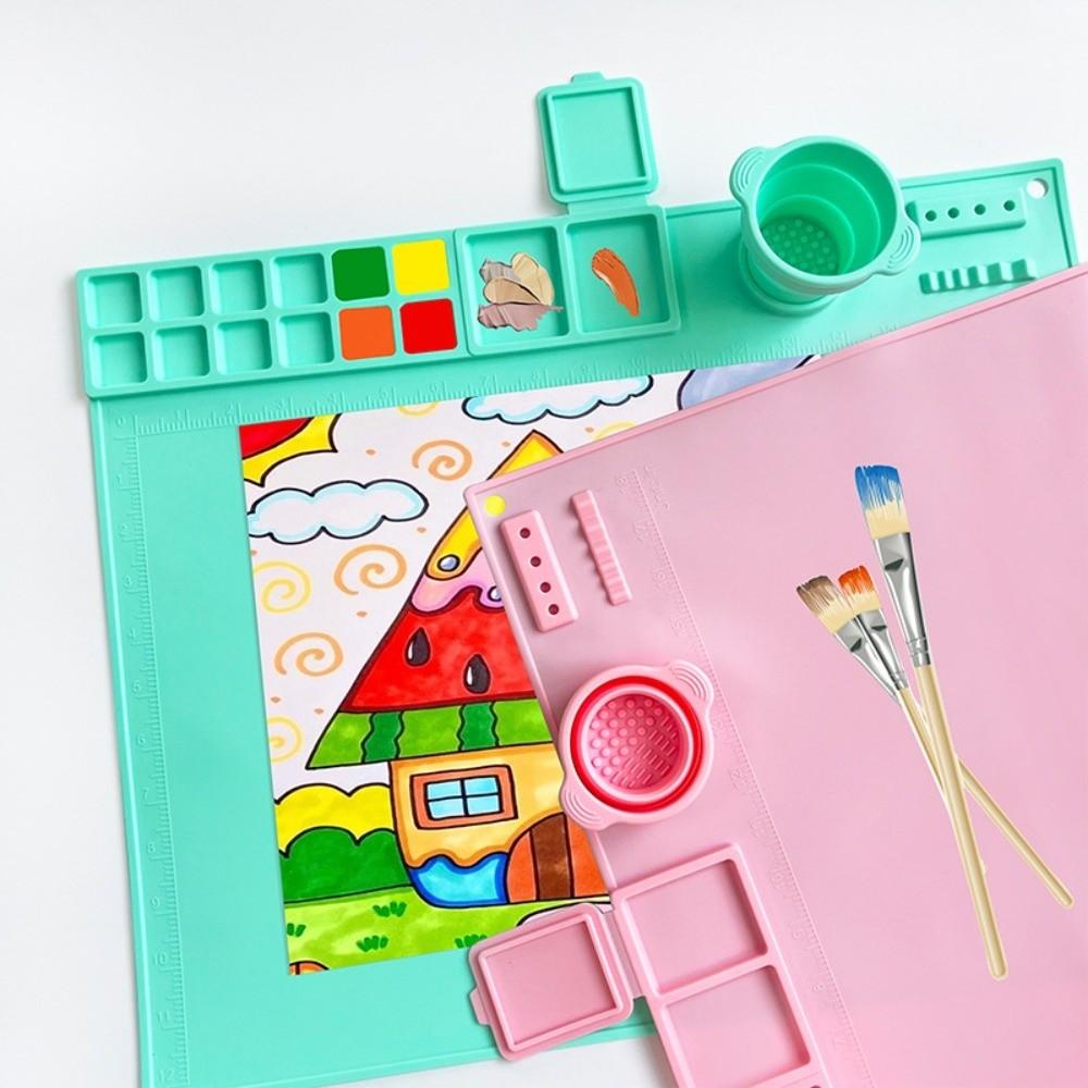 with Cleaning Cup Silicone Paint Palette Makes Mixing, Blending, and Creating Easier