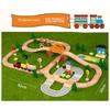 78 деревянных деталей набора железнодорожных путей для детей, строительные игрушки, комбинированная сцена, модель, совместимая с головоломкой железнодорожных путей