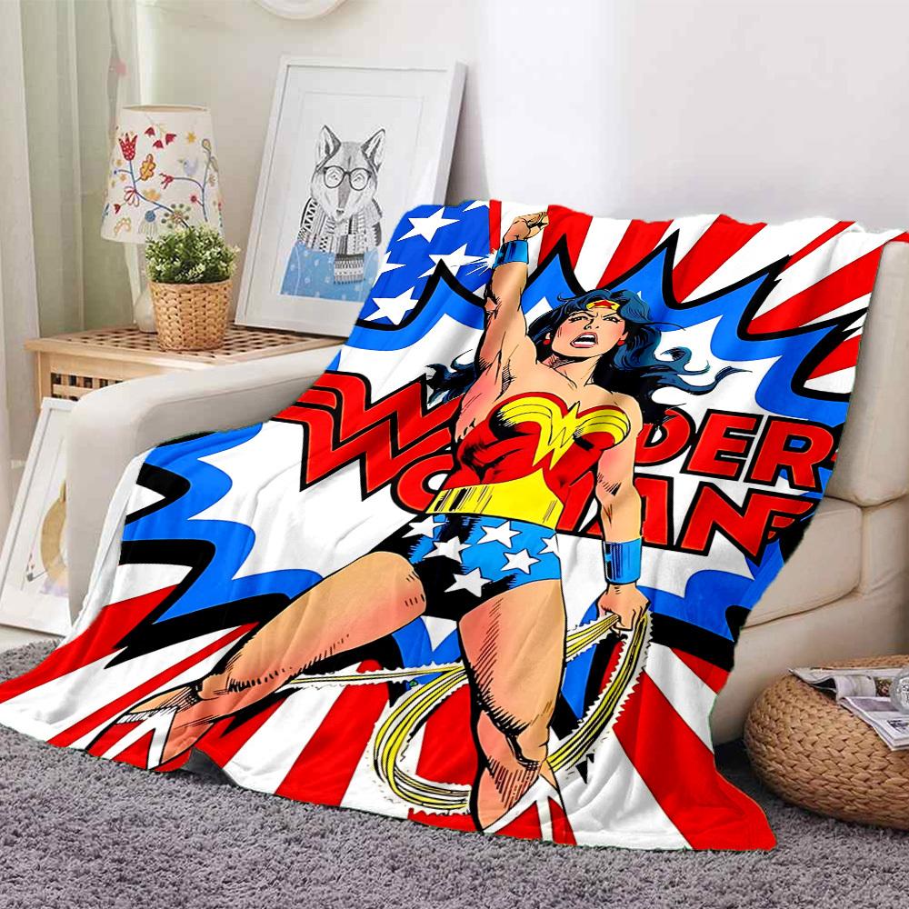 1 шт. Чудо-женщина, Фланелевое одеяло-плед Супергерой Мягкое, Теплое и Уютное для Дивана, Кровати, Офиса и Путешествий Универсальный Подарок на Любой Сезон, Рождественский подарок