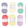 6 Rolls Scrubby Yarn Sparkle Pastel Glitter for Crocheting Dishcloth Hand Knitted Doll Bag with