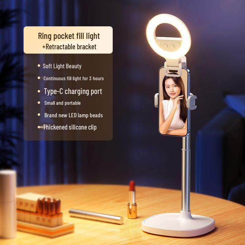 Портативный светодиодный заполняющий свет для мобильных телефонов - Идеально для прямых трансляций, макияжа, фотографии, селфи и студентов.