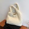 Korean Version Pleated Waffle Shoulder Bag Cream Puff Bag New Bubble Grid Large Capacity Tote Bag