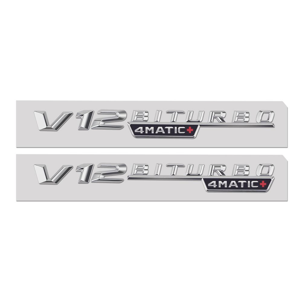 2 шт. V12 BITURBO 4MATIC логотип буквы наклейка на крыло для CESG Class SL ML W221 W205 W210 W211 W212 значок наклейка