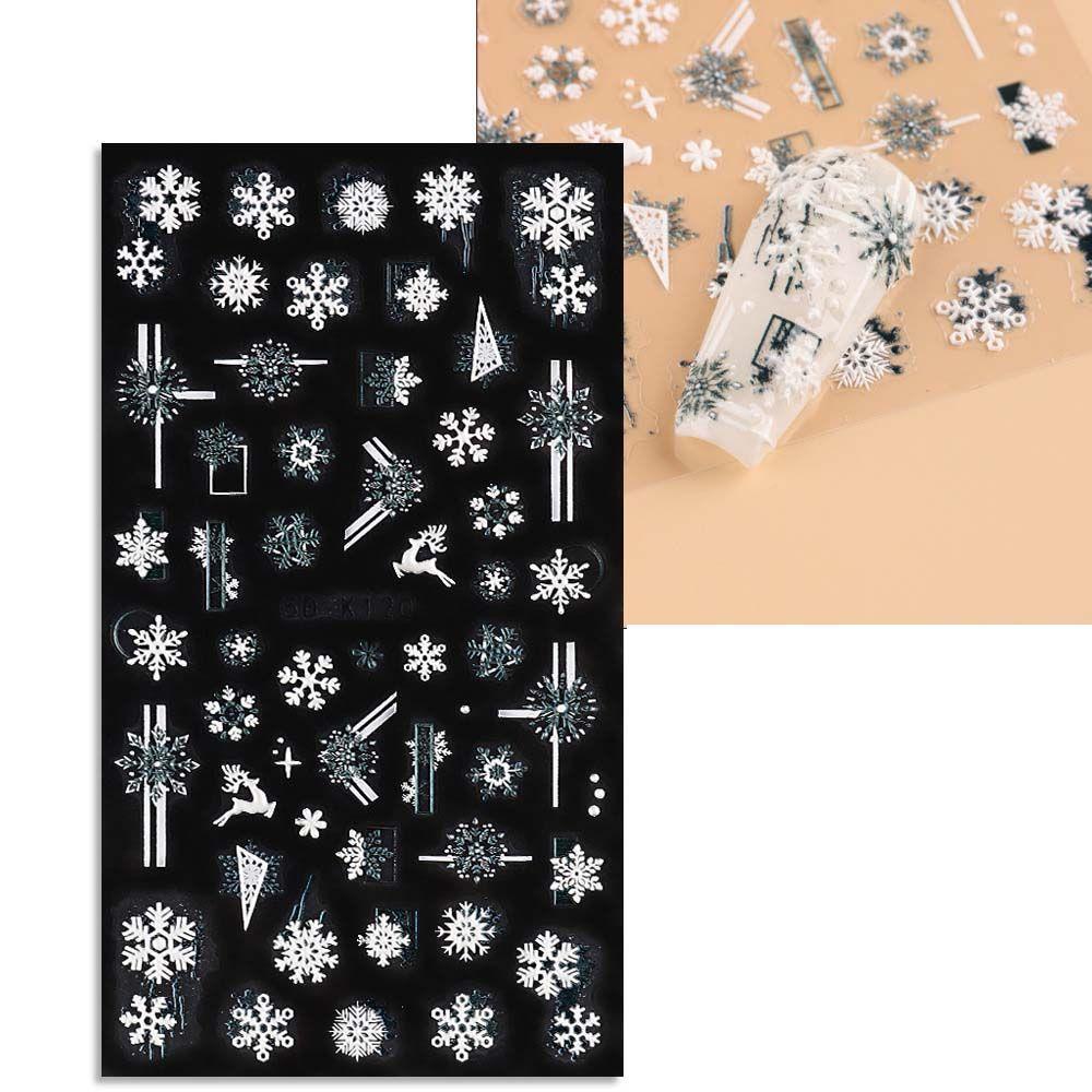 New Year Nail Art Decorations Christmas Nail Stickers Snowflake Nail Stickers Christmas Nail Decals