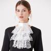 Elegant Costume Collar Ruffled Lace Jabot Neck Collar for Cosplay Costume Collar