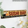 Vintage 2D Flat Sign - Decoration for Sushi Bar "Taste of Japan" & Always Fresh and Delicious - Durable Aluminum Plaque for Japanese Cuisine