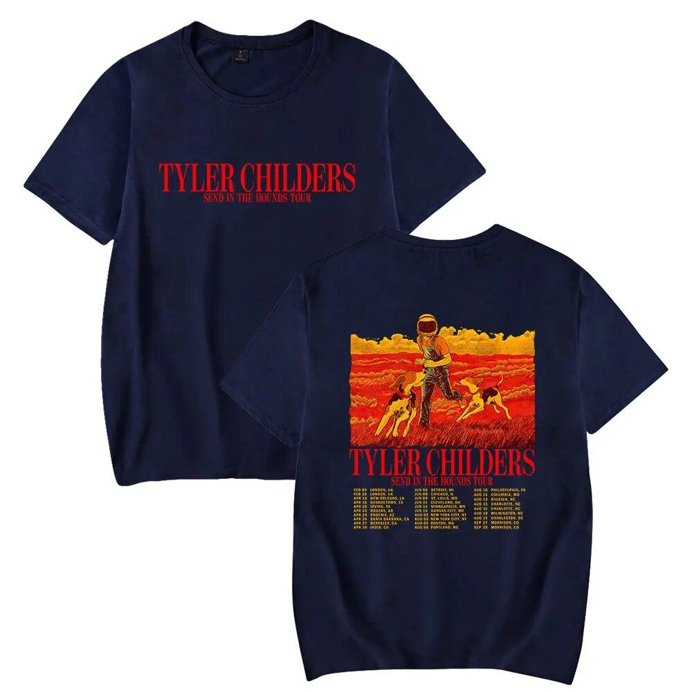 Tyler Childers Merch 2023 Футболка Send in the Hounds Tour Футболка унисекс с круглым вырезом с короткими рукавами Женская футболка унисекс Модная одежда унисекс