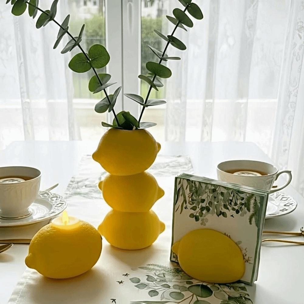 3D Printing Imitation Fruit Vase Nordic Style Fruit Model Vase Creative Lemon Vase Bedroom