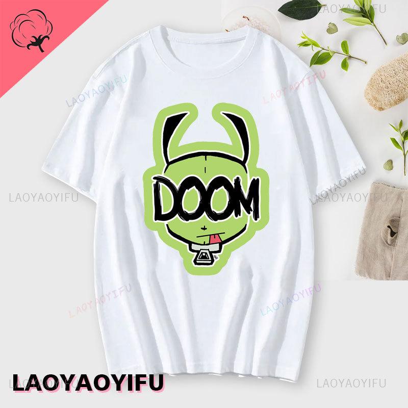 Kawaii Invader Zim Invader Gir Graphic T Shirt Zim Image Cartoon T Shirt Unisex Women Retro Tee Shirt Fashion Shirt Streetwear Tops