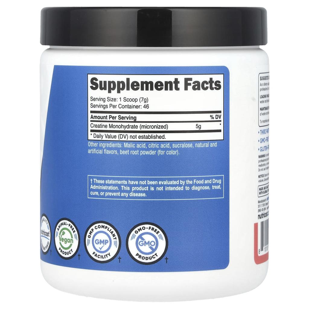 Nutricost Athletic Performance, Creatine Monohydrate, Watermelon, 10.7 Oz (300 G)