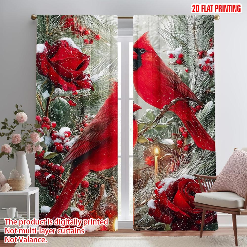 2 шт. Шторы с принтом самолета Цифровая печать кардинал Универсальные 100% Полиэстер (без стержня) Подарки для спальни