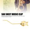 Music Stand for Marching Sheet Music, Alto Saxophone, with Music Clip, Alloy Material, Gold, Sheet Music Accessory