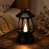 Battery Operated Lantern Retro LED Lantern, Realistic Flame Decorative Table Lamp, Cozy Indoor Hanging Light for Bedroom Garden Patio Decoration