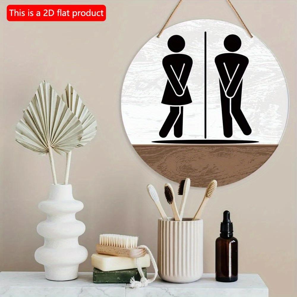 1 шт. 2d плоский круглый деревянный знак туалета - 20 см, домашний бизнес торговый центр бар ванная комната знак настенное украшение туалет, пожалуйста, мойте руки