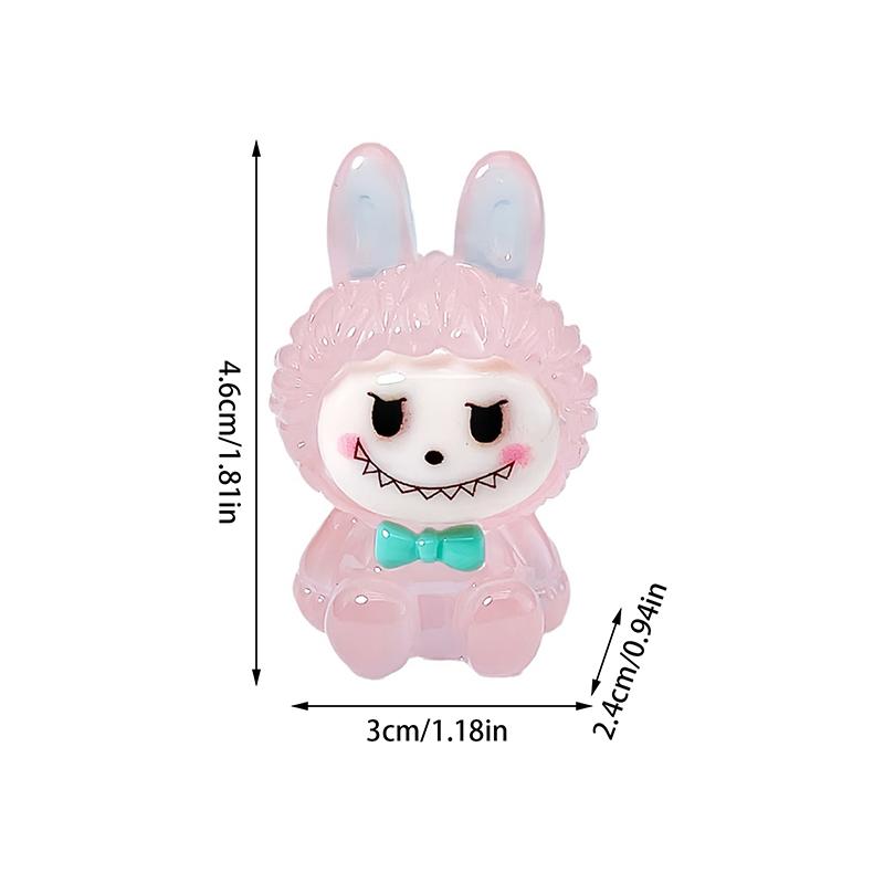 Светящаяся кукла Лабубу, микро-пейзаж, автомобиль, сделай сам, украшения из смолы, аксессуары, светящаяся игрушка-поросенок