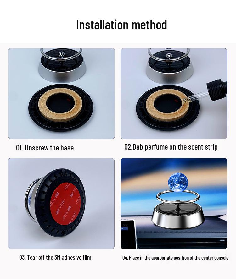 Плавающий на солнечной энергии держатель для автомобильного парфюма в виде планеты с ароматерапией