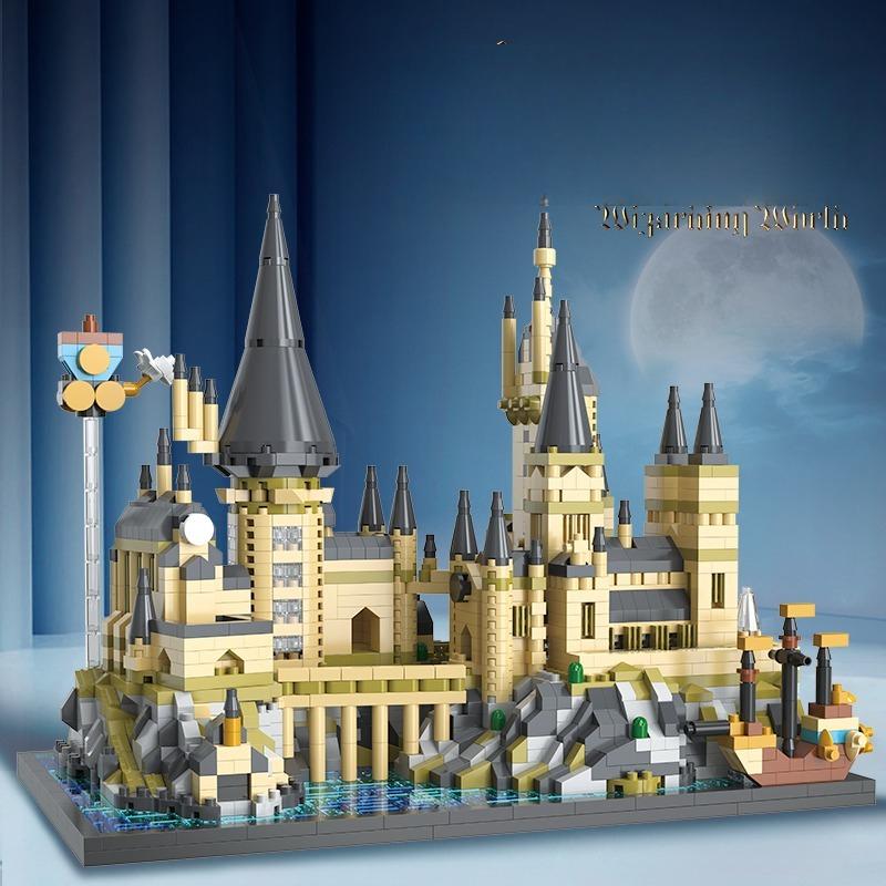 MOC Магический мир Средневековый замок Moc Микро Строительные Блоки Кирпичики Модель Сборка Блоки Хогвартс Игрушки Рождественские Подарки на День Рождения