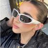 Men's Personalized and Fashionable Oval Frame Sunglasses Are Suitable for Daily Wear with Semi Enclosed Sports Glasses