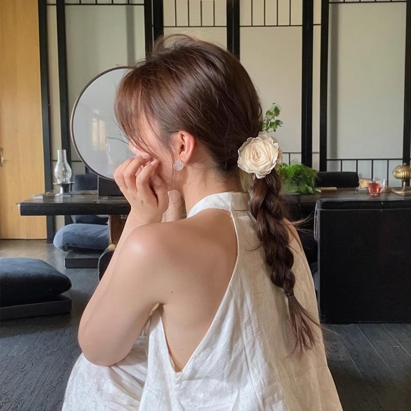 Элегантный зажим для волос в виде цветка розы для женщин, девушек, милое украшение для волос, цветочная заколка для затылка, шпилька, модные аксессуары для волос