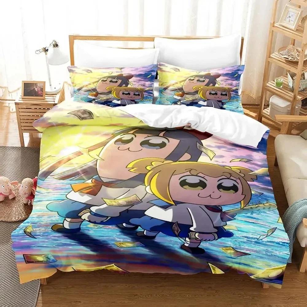 Аниме Pop Team Epic PIPI Постельный набор Пододеяльник Комплект для кровати Покрывало Наволочка Одеяло Размер Кинг Квин Мальчики Взрослые Постельный набор