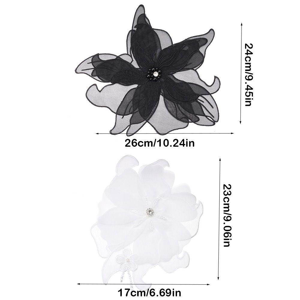 Ткань Ткань Ручной Работы Жемчужные Цветочные Нашивки Платье DIY Декоративные Цветочные Нашивки