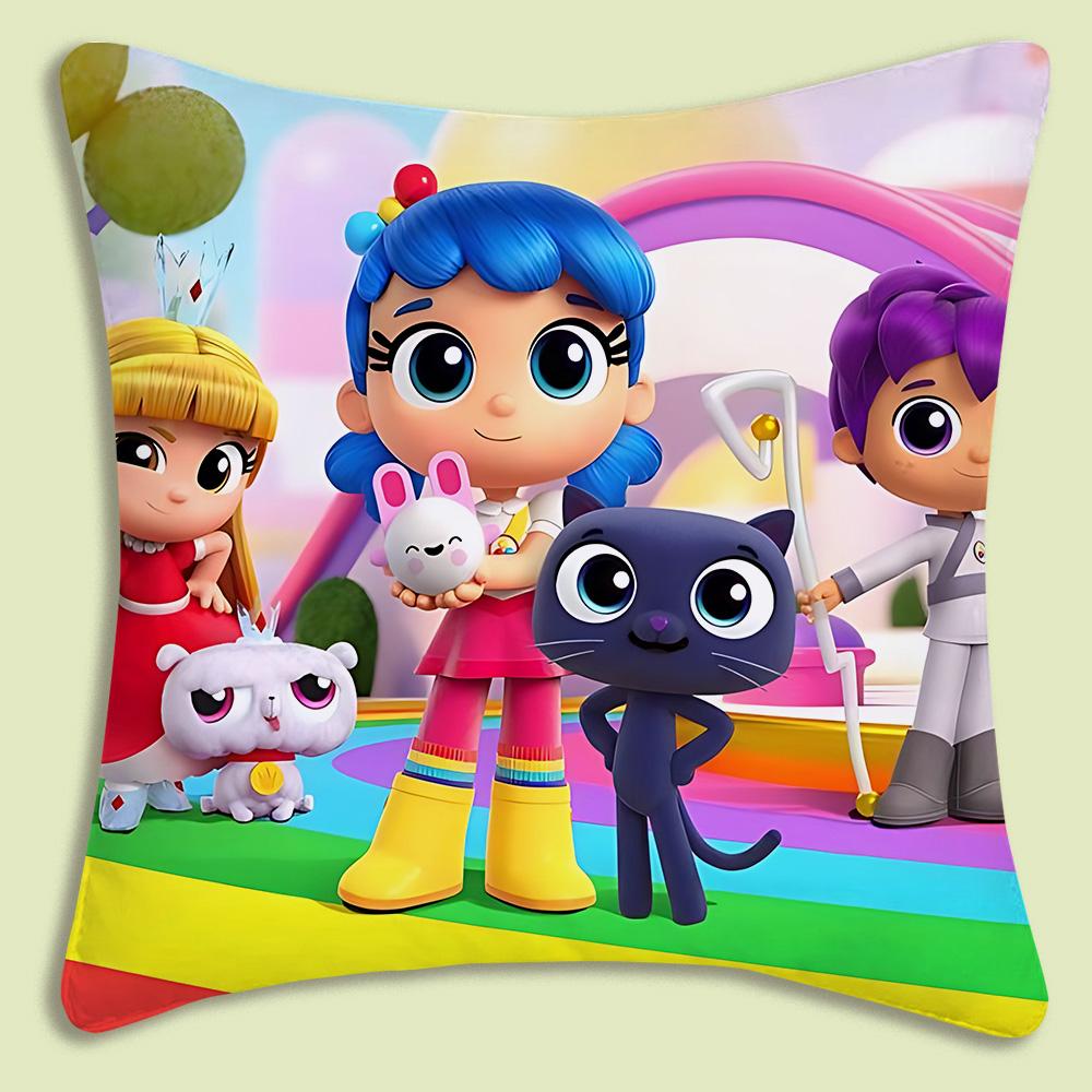 True and The Rainbow Kingdom Pillow Covers Cartoon Sofa Decorative Home Doublesided Printing Short Plush Cute Cushion Cover