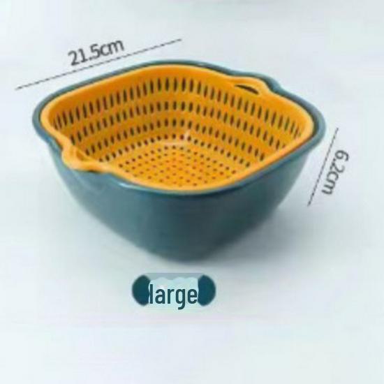 Многофункциональная двухслойная корзина для мытья фруктов и овощей