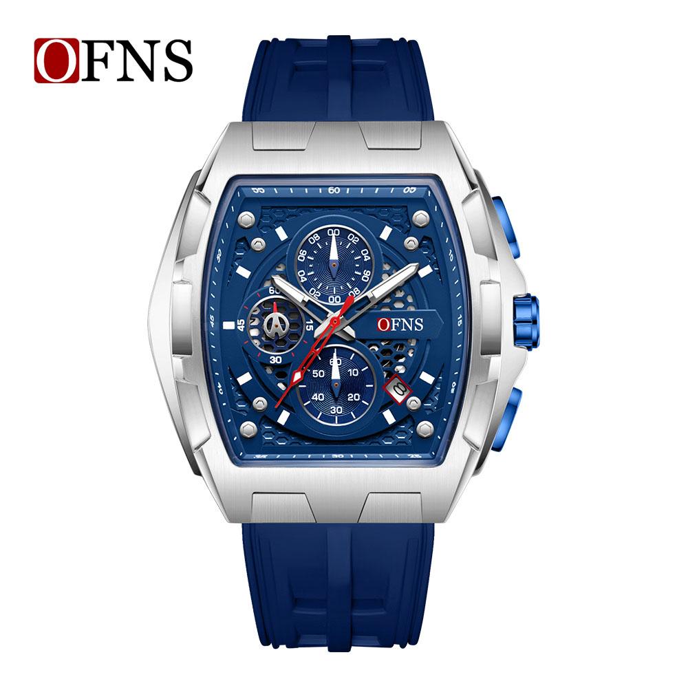 OFNS1210 Bucket Shaped Men's Watch Night Light Hand Waterproof Leisure Sports Quartz Watch Fashion Cool Classic Watches for Man