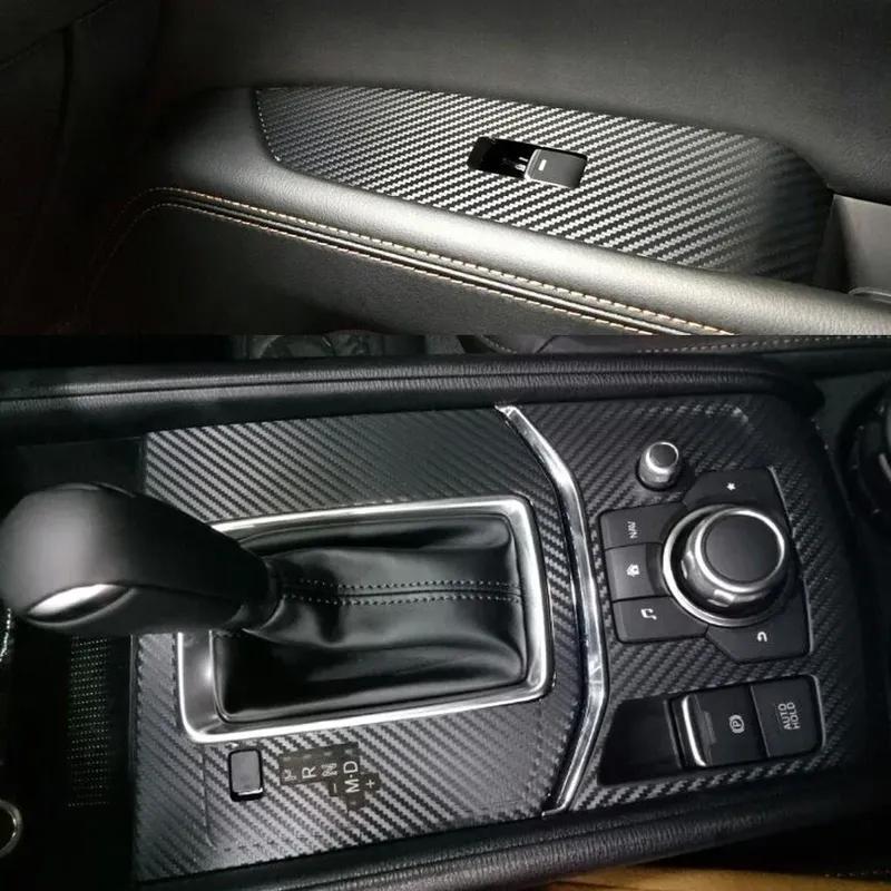 Car-Styling Carbon Fiber Car Interior Center Console Color Change Molding Sticker Decals For Mazda cx-5 2017-